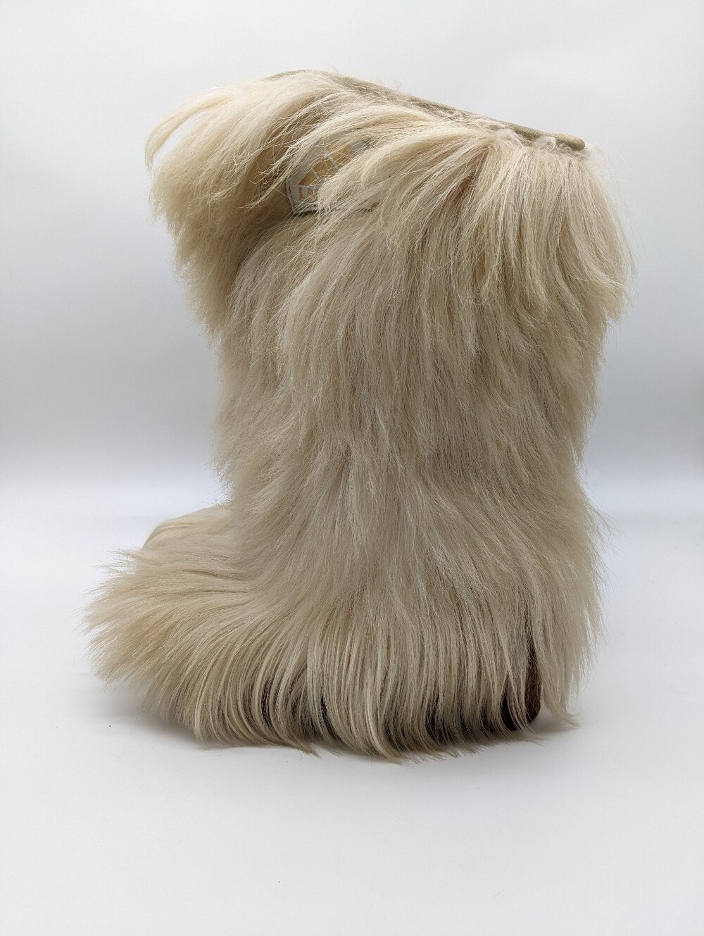 LA MONDIALE Vintage Italian Yeti Goat Fur Platform Snow Winter Boots 40